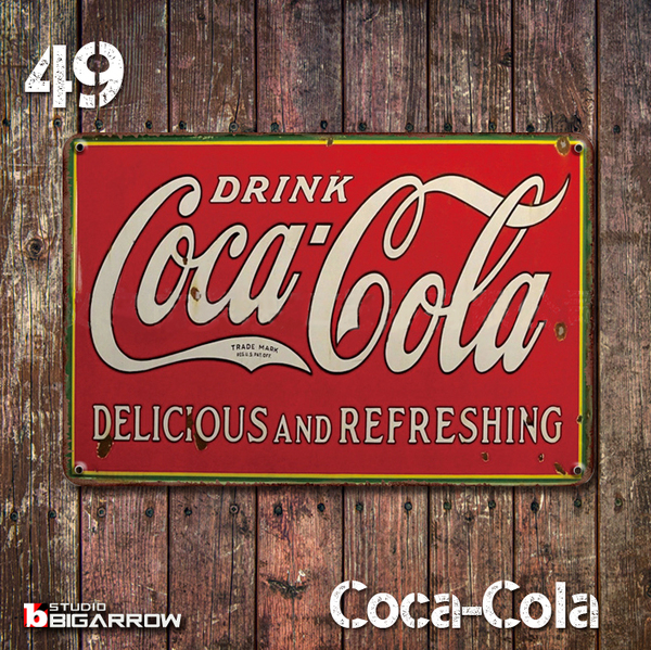 49 ブリキ看板 20×30㎝ Coca-Cola コカ・コーラ ガレージ メタルプレート アメリカンインテリア 世田谷ベース