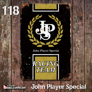 118 ブリキ看板 20×30㎝ John Player Special JPS ガレージ メタルプレート アメリカンインテリア 世田谷ベース