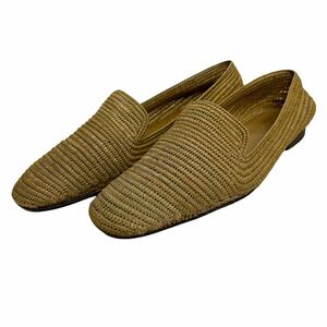 D404 Италия производства мужской Loafer туфли без застежки 42 примерно 27.5cm Camel черновой .a style 