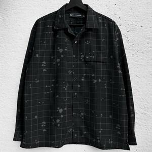 美品【GU×UNDERCOVER】ジーユー アンダーカバー シアーオーバーサイズシャツ ループカラー オープンカラー ブラック コラボ