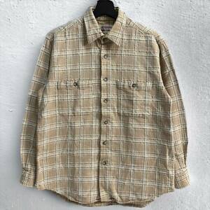 貴重【McGREGOR SPORTSWEAR】マックレガー VINTAGE 厚手ブロックチェック 長袖シャツ 90s 古着 ベージュ 日本製 アメカジ