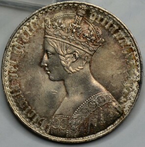 イギリス銀貨 1847年 銀貨 ヴィクトリア女王 28.2g