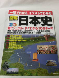 一冊でわかる イラストでわかる 図解 日本史 地図・写真を駆使 超ビジュアル100テーマ オールカラー◆ゆうパケット　4*6