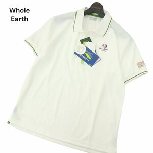 【新品 未使用】 Whole Earth ホールアース UVカット 消臭★ 半袖 テクノファイン ポロシャツ Sz.L　メンズ 白 アウトドア　A4T04539_4#A