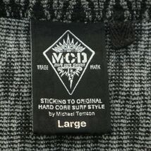 MCD more core division エムシーディー 春夏 ロゴ刺繍★ 半袖 総柄 Vネック カットソー Tシャツ Sz.L　メンズ　A4T04801_5#D_画像7