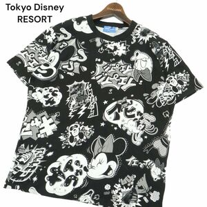 【新品 未使用】 Tokyo Disney RESORT 東京ディズニーリゾート 限定 吹き出し 総柄 半袖 カットソー Tシャツ Sz.M　メンズ　A4T04795_5#D