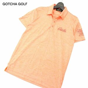 GOTCHA GOLF ガッチャ ゴルフ 春夏 ロゴ刺繍★ ストレッチ 半袖 ポロシャツ Sz.XS　メンズ オレンジ　A4T04857_5#A