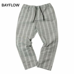 21SS★ BAYFLOW ベイフロー 通年 ストレッチ★ イージー テーパード チェック パンツ Sz.3　メンズ グレー　A4B02217_5#R