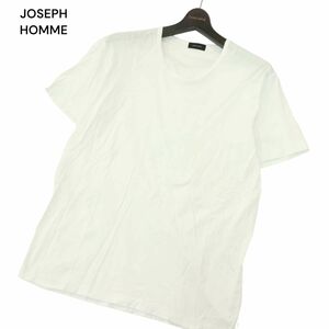 JOSEPH HOMME ジョセフ オム 春夏★ 半袖 カットソー Tシャツ Sz.50　メンズ 白 大きいサイズ 日本製　A4T05157_5#A