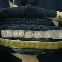 FranCisT_MOR.K.S. フランシストモークス スター総柄★ カットオフ スウェット デニム 長袖 ウエスタン シャツ Sz.1　メンズ　A4T05020_5#C_画像5