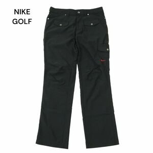 NIKE GOLF ナイキ ゴルフ 通年 ロゴ刺繍★ DRI-FIT ストレッチ ナイロン カーゴ パンツ Sz.XL　メンズ 黒 大きいサイズ　A4B02184_4#R