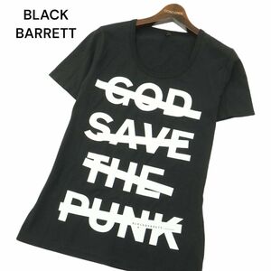 美品★ BLACK BARRETT ブラックバレット ニールバレット GOD SAVE THE PUNK★ 半袖 カットソー Tシャツ Sz.2　メンズ 黒　A4T05317_5#D