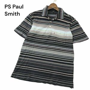 PS Paul Smith ポールスミス 春夏 マルチボーダー★ 半袖 鹿の子 ポロシャツ Sz.M　メンズ 日本製　A4T05580_5#A