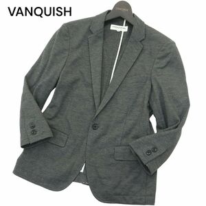 VANQUISH ヴァンキッシュ 春夏 レーヨン混★ T/Rポンチ 7分袖 1B アンコン テーラード ジャケット Sz.S　メンズ グレー　A4T05375_5#M