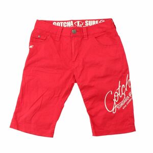 GOTCHA Gotcha spring summer Logo embroidery * stretch tsu il chino half short pants Sz.L men's red Surf A4B02544_5#P