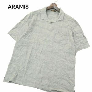 ARAMIS アラミス 春夏 【迷彩 カモフラ柄 総柄】ジャガード★ 半袖 ポロシャツ Sz.3L　メンズ 灰 日本製 大きいサイズ 特大　A4T05668_5#D