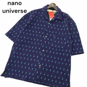 [ новый товар 23SS] nano universe Nano Universe LB.04 весна лето большой размер общий рисунок джерси - рубашка с коротким рукавом Sz.L мужской не использовался A4T06184_5#A