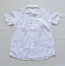 【 鎌倉シャツ Maker's Shirt 】麻100% 白 半袖シャツ LL /リネンシャツ/ホリゾンタル_画像4