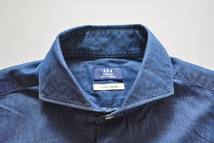 【 鎌倉シャツ 】インディゴ染め 長袖シャツ M /134 KAMAKURA/ホリゾンタル/Maker's Shirt_画像4