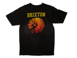 即決☆美品 BRIXTON ブリクストン Tシャツ インディアン 黒 SIZE:M huftc rvca ルーカ volcom former