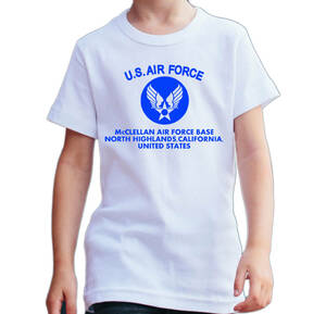 【6oz子供】【130】AIR FORCE AR【ホワイト-青】YOUTH-XS GILDAN 男女兼用