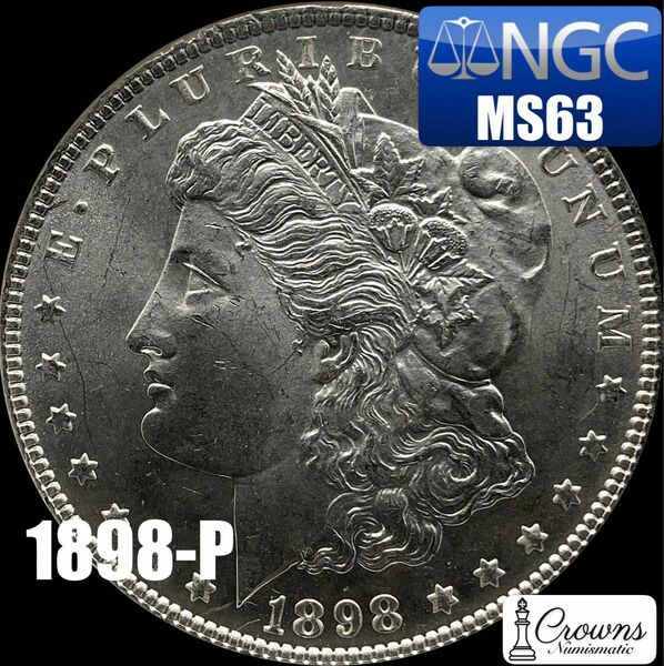 1898-P モルガンダラー NGC MS63 Morgan dollar 銀貨