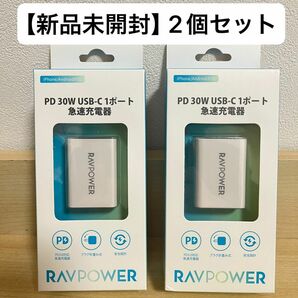 ソフトバンクモバイル RAVPower PD30W USB-C 急速充電器RP-PC157 WH　ホワイト USBタイプC 2個