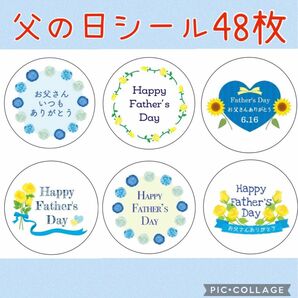 サンキューシール 父の日 感謝 プチギフト ラッピング 48枚