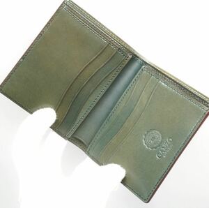  редкость как новый GANZO темно-бордовый ruchida двойной бумажник gun zo/. inserting футляр для карточек натуральная кожа кошелек 
