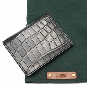 未使用 大峡製鞄 オオバセイホウ クロコダイル 二つ折り財布 / クロコ 札入れ 本革 レザー カードケース 財布
