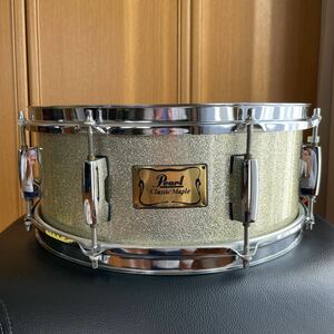 Pearl パール スネアドラム クラシックメイプル Classic Maple 日本製 14×5.5インチ シルバースパークル 美品