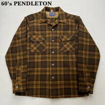 【希少】極上配色 60's PENDLETON オンブレチェックシャツ M_画像1