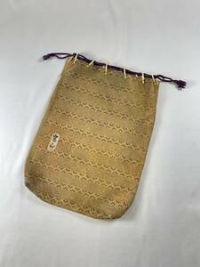  cloth bag seal .. cut sack Tang . pattern [ length 29cm× width 23.4cm] deer leather made archery . kimono small articles 