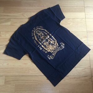 箔プリント クルーネック Tシャツ ゴールドマリア Lサイズ