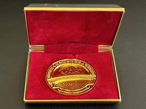 . large . opening memory .. island sightseeing memory medal case attaching Gold color 