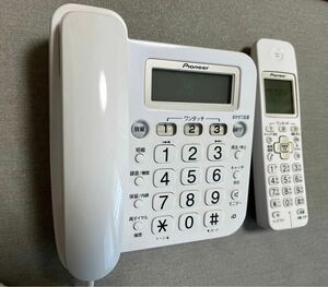 パイオニア TF-SA15S-w コードレス　固定電話機、子機一台　動作確認済　消毒済 ホワイト