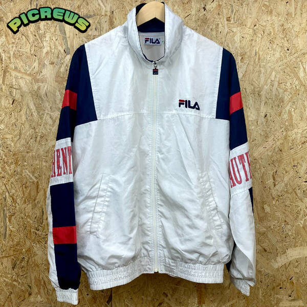 90s FILA フィラ ジップアップ ナイロン ジャケット アウター メンズ XLサイズ ストリート 古着