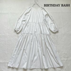 BIRTHDAY BASH バースデーバッシュ　ティアードワンピース　ボリュームワンピース　ロングワンピース　ホワイト　白