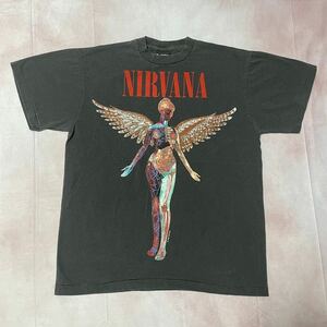 Nirvana In Uteroニルヴァーナ Tシャツ 炭黒 ×RED Lサイズ