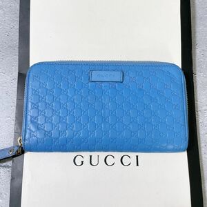 GUCCI グッチ シマ マイクロgg 長財布 ジッピーウォレット ラウンドファスナー