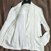 美品 リネン混 近年モデル Lサイズ T-JACKET テーラードジャケット Sustainable ストレッチ 伸縮性 ティージャケット イタリア ベージュ系_画像1