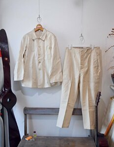 0. navy . school canvas ground. uniform top and bottom setup size M about Japan army retro Showa era 15 year old tool. gplus Hiroshima 2405i