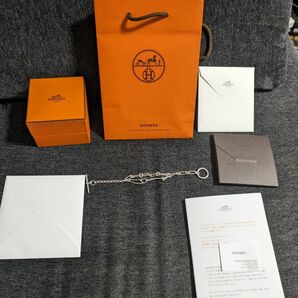 美品　HERMES ブレスレット　シェーヌダンクル　パンク　 シルバー　LG