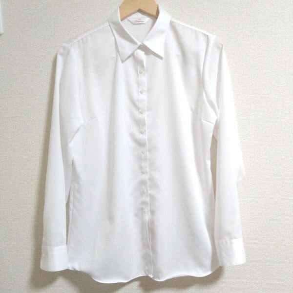 洋服の青山 エヌラインプレシャス リクルートシャツ 大きめサイズ 19号 ホワイト 長袖シャツ