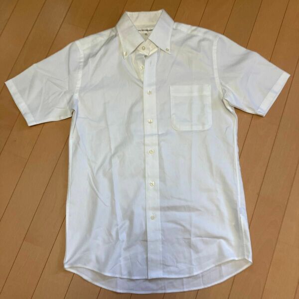 未使用　ユニクロ　メンズ　ドライノンアイロン　Yシャツ　半袖　ホワイト系　S