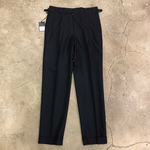  превосходный товар IGARASHI TROUSERS × BEAMS NAVY Figalasi брюки Beams хлопок 2 плиссировать боковой регулировщик слаксы темно-синий 