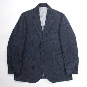 美品 The Stylist Japan STRIPE DENIM JACKET NAVY S スタイリストジャパン ストライプ デニムジャケット ネイビー