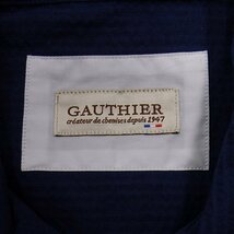 未使用品 Ateliers Gauthier BEAMS F シアサッカー キャンプカラー シャツ ネイビー M アトリエ ゴティエ ビームス_画像3