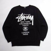 美品 STUSSY スウェットシャツ ブラック S ステューシー_画像1