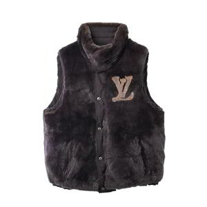 LOUIS VUITTON rabbit fur reversible down vest 52 Brown Louis Vuitton KL4BPHU232